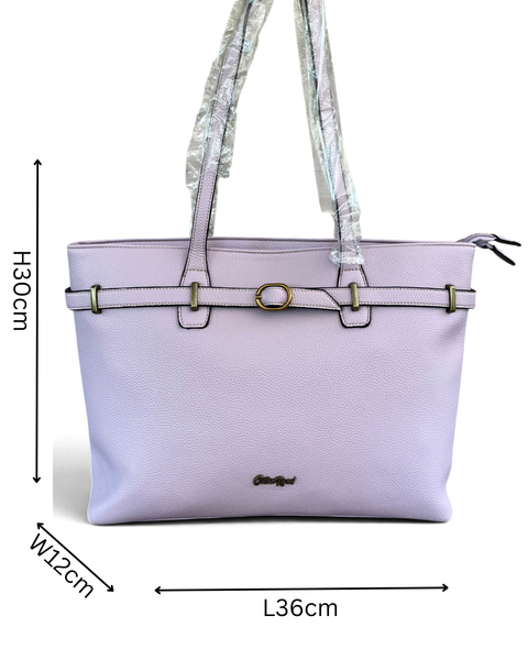 Cotton Road Handbag: LILAC PU Leather with matching Floral Wallet