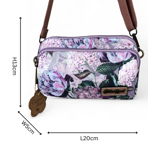 LILAC Floral Cotton Road Canvas Mini Sling Bag