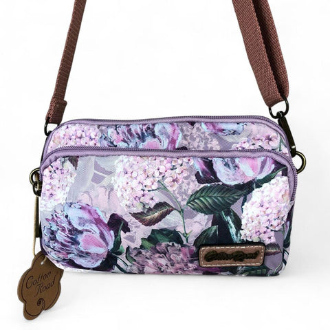 LILAC Floral Cotton Road Canvas Mini Sling Bag
