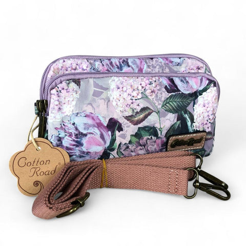 LILAC Floral Cotton Road Canvas Mini Sling Bag