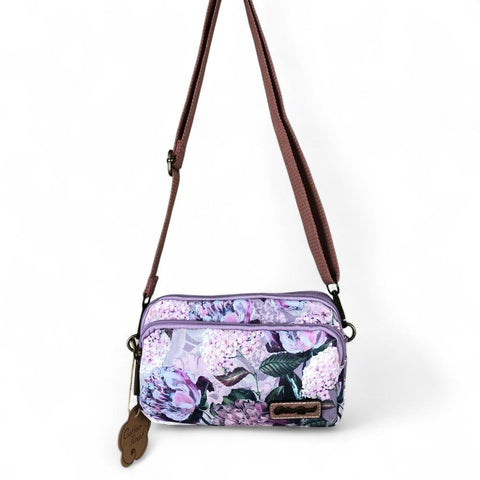 LILAC Floral Cotton Road Canvas Mini Sling Bag