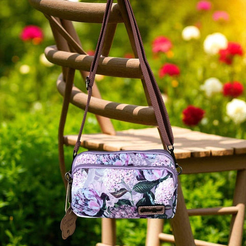 LILAC Floral Cotton Road Canvas Mini Sling Bag