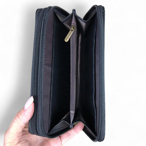 Large BLACK PU LEATHER Cotton Road BRANDED Wallet