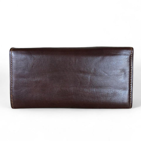 Large COFFEE BROWN Tri-Fold VIVACE Genuine Leather Wallet
