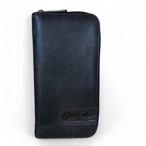 Large Dark BROWN PU Leather Cotton Road Wallet