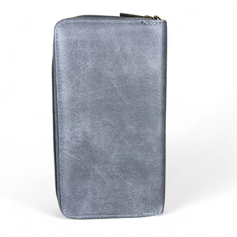 Large GREY FLORAL PU LEATHER Cotton Road Wallet