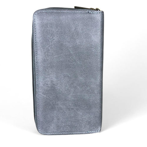 Large GREY FLORAL PU LEATHER Cotton Road Wallet