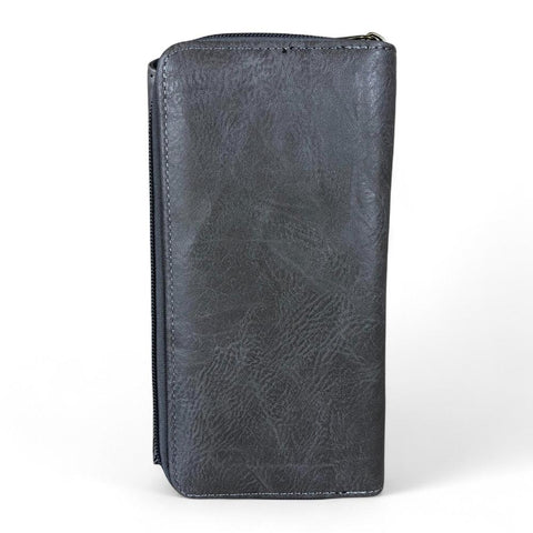 Large GREY PROTEA Tri-Fold Cotton Road PU Leather Wallet