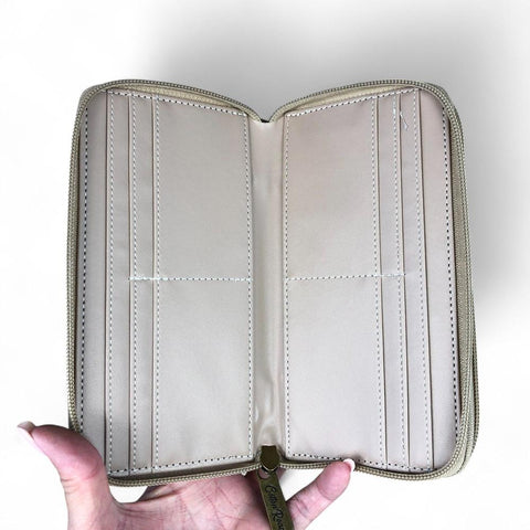 Large KHAKI PU LEATHER Cotton Road BRANDED Wallet