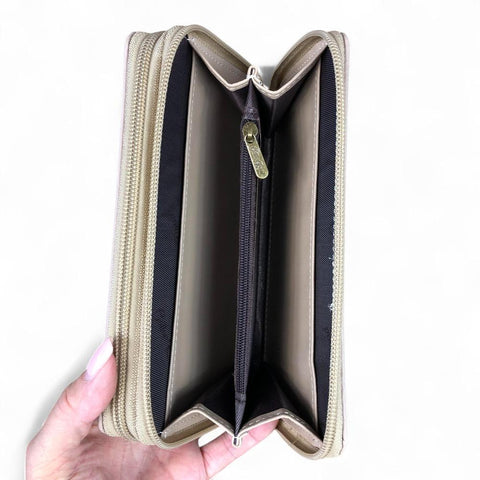 Large KHAKI PU LEATHER Cotton Road BRANDED Wallet