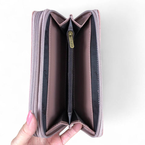 Large PINK FLORAL PU LEATHER Cotton Road Wallet