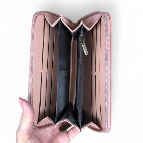 Large PINK PU Leather Cotton Road Wallet