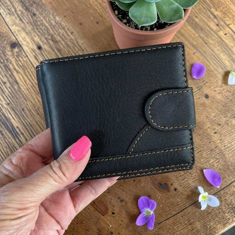 Leather Wallet: BLACK VIVACE Genuine Leather with Clip for MEN