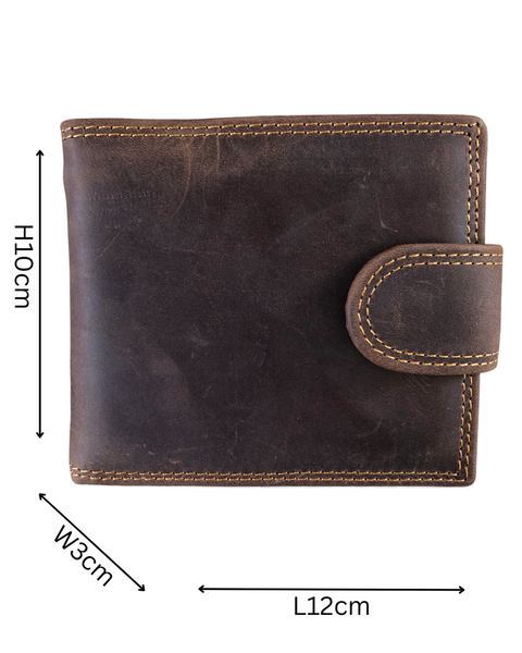 Leather Wallet: BROWN VIVACE MENS Genuine Leather Wallet with Clip