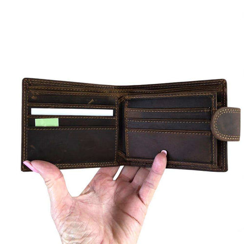 Leather Wallet: BROWN VIVACE MENS Genuine Leather Wallet with Clip