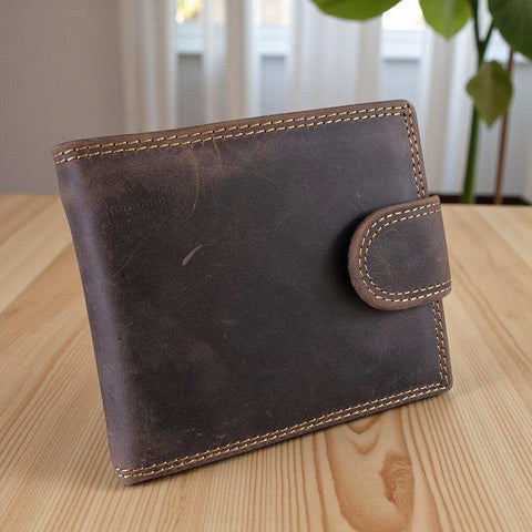 Leather Wallet: BROWN VIVACE MENS Genuine Leather Wallet with Clip