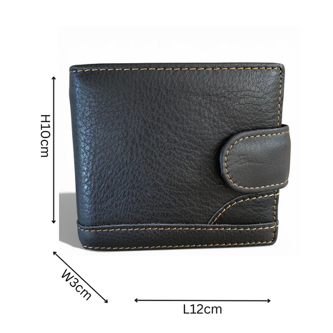 Leather Wallet: DARK BROWN VIVACE MENS Genuine Leather with Clip