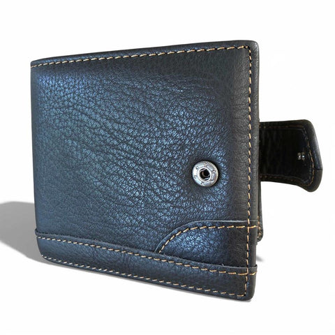 Leather Wallet: DARK BROWN VIVACE MENS Genuine Leather with Clip