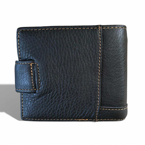 Leather Wallet: DARK BROWN VIVACE MENS Genuine Leather with Clip