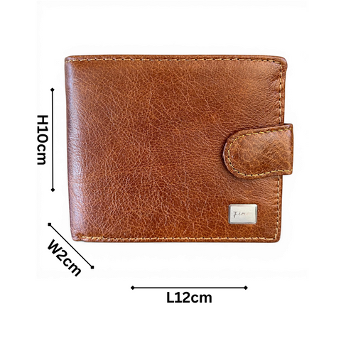 Leather Wallet: Fino BROWN Genuine Leather with Clip