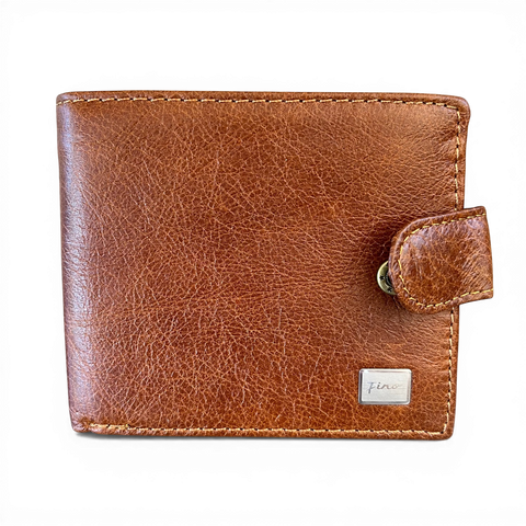 Leather Wallet: Fino BROWN Genuine Leather with Clip
