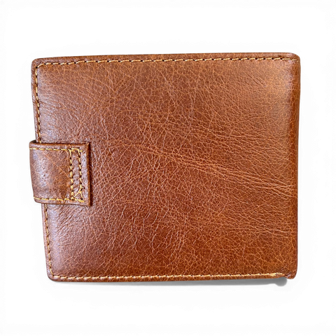 Leather Wallet: Fino BROWN Genuine Leather with Clip