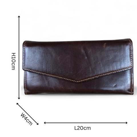 Leather Wallet: Large COFFEE BROWN VIVACE Genuine Leather Wallet