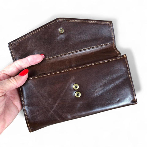 Leather Wallet: Large COFFEE BROWN VIVACE Genuine Leather Wallet