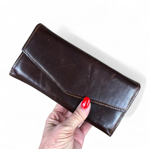 Leather Wallet: Large COFFEE BROWN VIVACE Genuine Leather Wallet