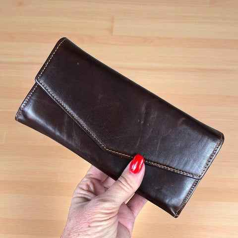 Leather Wallet: Large COFFEE BROWN VIVACE Genuine Leather Wallet