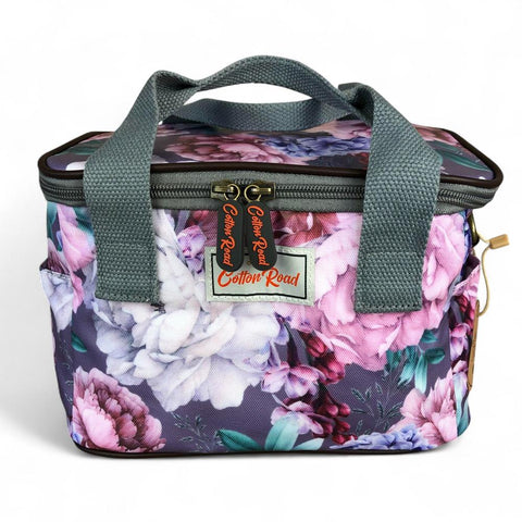 MAUVE FLORAL PVC Cotton Road Lunch Box Cooler Bag