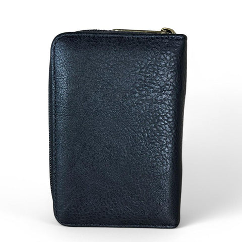 Medium BLACK Cotton Road PU Leather Wallet with CLIP