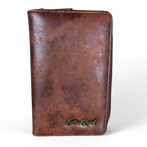 Medium BROWN PU Leather Cotton Road Wallet