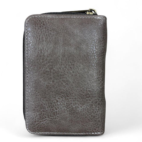 Medium KHAKI BROWN Cotton Road PU Leather Wallet with CLIP