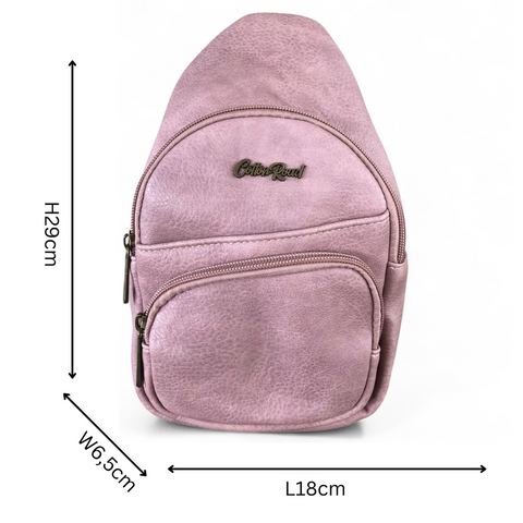 PINK Cotton Road PU Leather Cross Body Bag / Mini Backpack