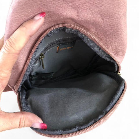 PINK Cotton Road PU Leather Cross Body Bag / Mini Backpack