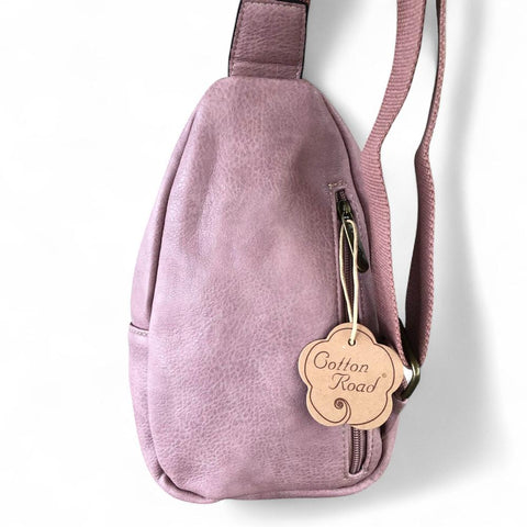 PINK Cotton Road PU Leather Cross Body Bag / Mini Backpack