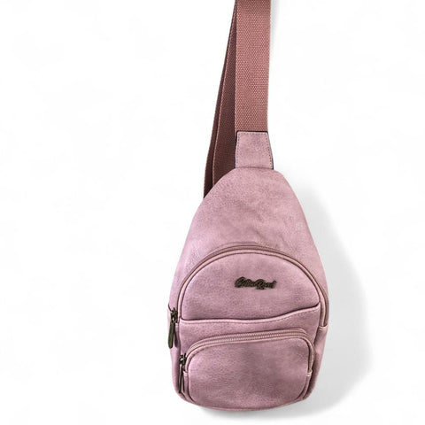PINK Cotton Road PU Leather Cross Body Bag / Mini Backpack