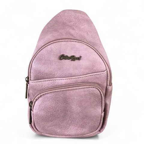 PINK Cotton Road PU Leather Cross Body Bag / Mini Backpack