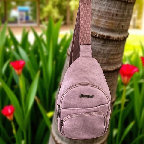 PINK Cotton Road PU Leather Cross Body Bag / Mini Backpack