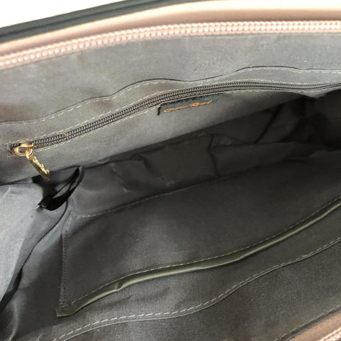 PINK Cotton Road PU Leather Handbag with FLORAL Panel