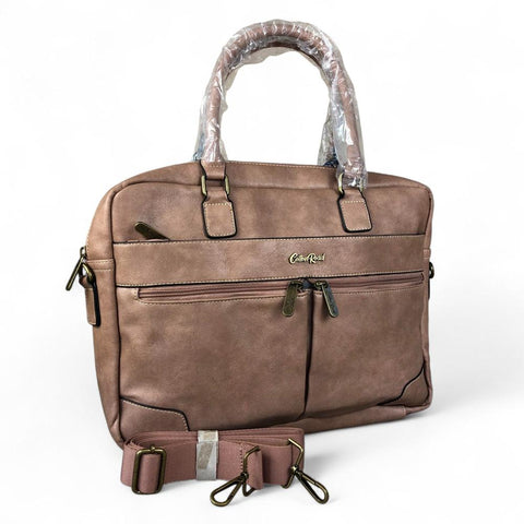PINK Cotton Road PU Leather Laptop Bag