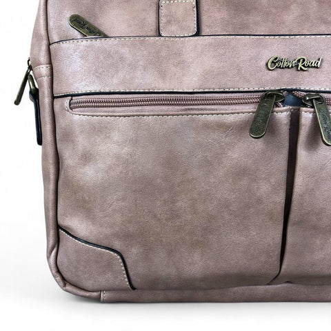 PINK Cotton Road PU Leather Laptop Bag