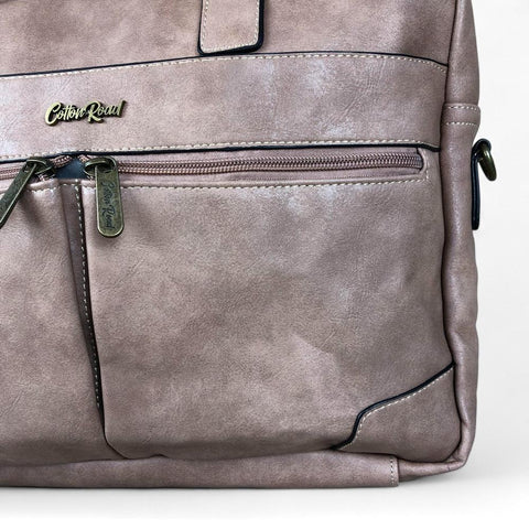 PINK Cotton Road PU Leather Laptop Bag