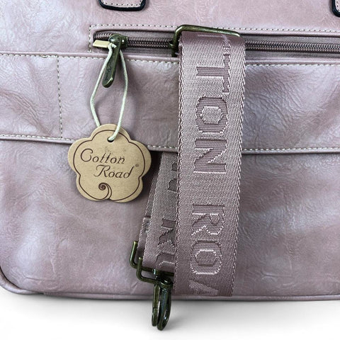 PINK Cotton Road PU Leather Laptop Bag with FLOWERS