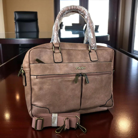 PINK Cotton Road PU Leather Laptop Bag