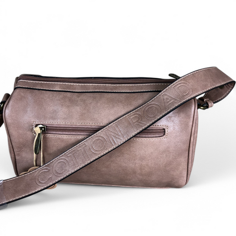PINK Cotton Road PU Leather Sling Bag with BRANDED Strap