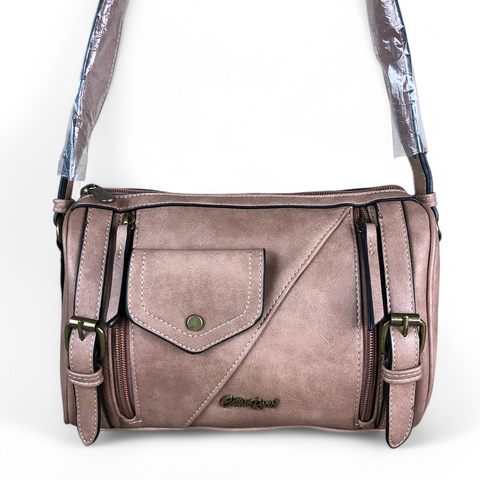 PINK Cotton Road PU Leather Sling Bag with BRANDED Strap