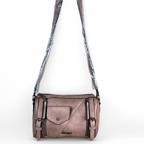 PINK Cotton Road PU Leather Sling Bag with BRANDED Strap