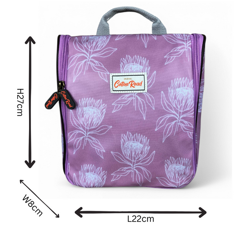 PINK Cotton Road PVC Hanging Vanity Bag with PROTEAS